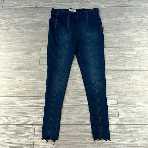 Free People Seamed Pull On Skinny Jeans Light Denim Size W 29 - Picture 2 of 10